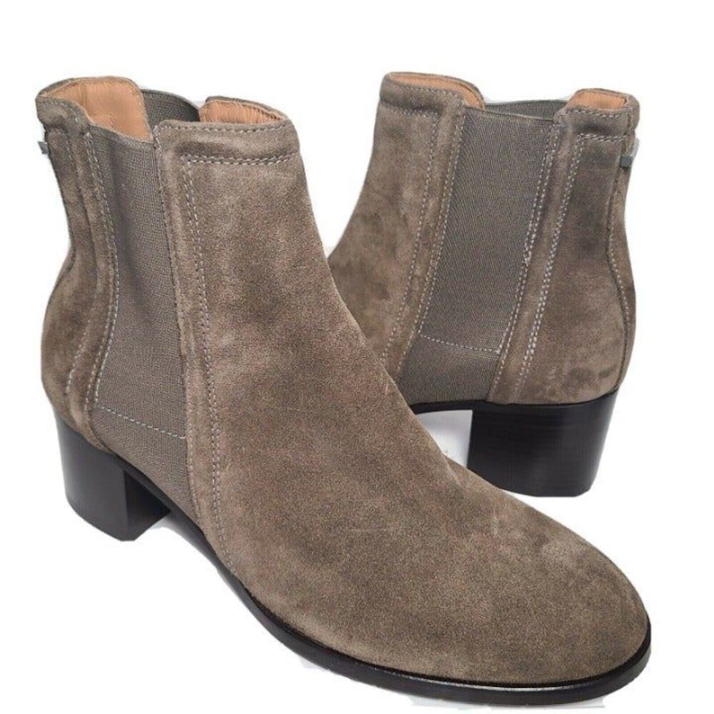 Aquatalia Neeva Brown taupe Suede Ankle heel Booties sz 8.5 new